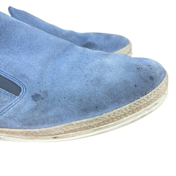 Tods Mens Blue Suede Spell Out Logo Espadrille Loafers Slip On Shoes sz 10.5 main image 2